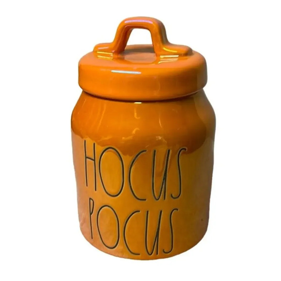 Rae Dunn 2021 Halloween Hocus Pocus Small Orange Iridescent‎ Canister - Picture 1 of 6